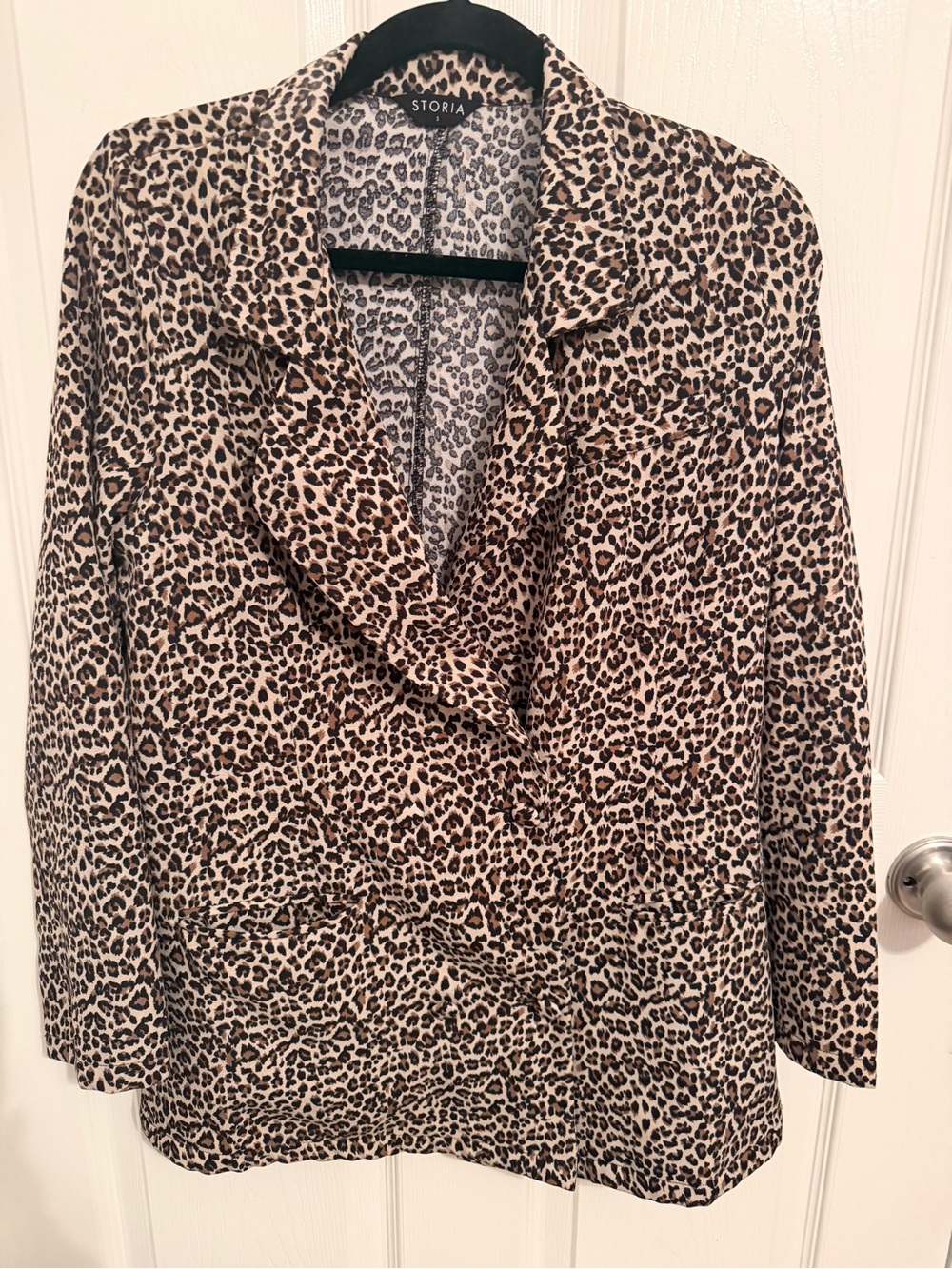 Storia Women's Leopard Print Jacket - Beige/Black